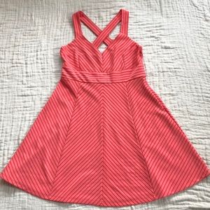Striped cross back dress